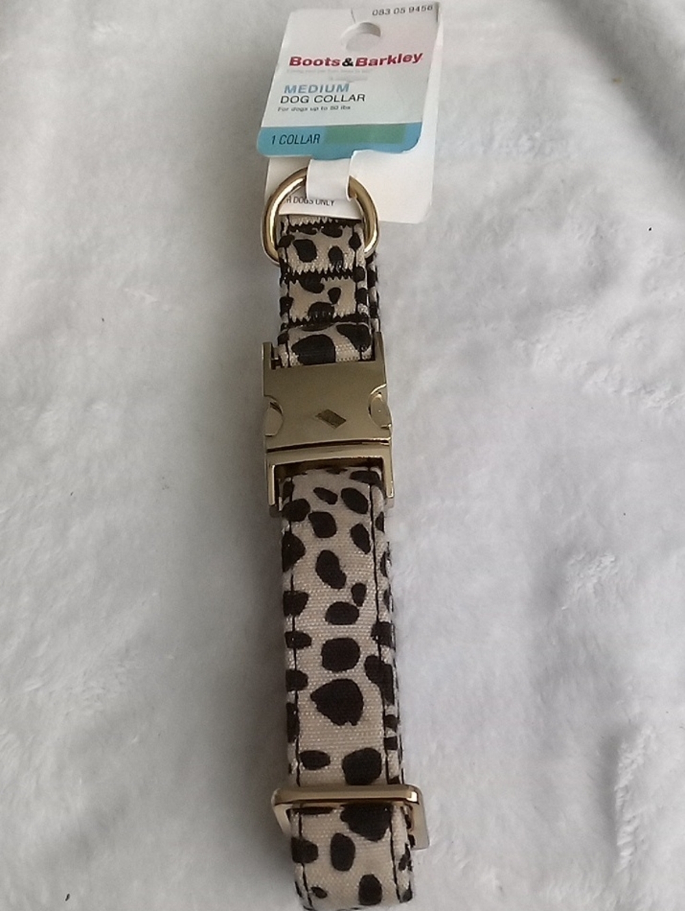Boots & Barkley Leopard Spot Dog Collar - Black & Cream